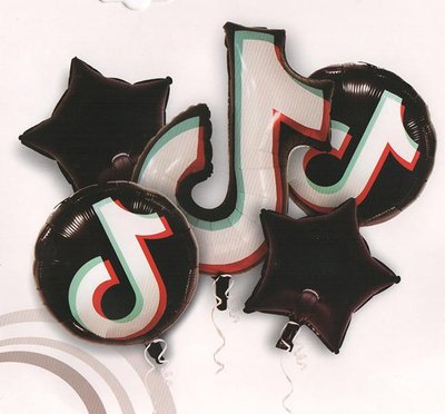 Набор шариков фольгированных (Tik-tok – ТикТок) 5 шт. (Китай) (в инд. упаковке) K-536 фото