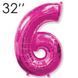 Фольга 32" Фуксия цифра 6 (Flexmetal) 32-FM-Fuchsia-6 фото