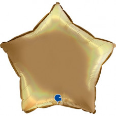 Фольга Звезда 18" Голографический платиновый Шампанское (Grabo) 192P05RHCH фото