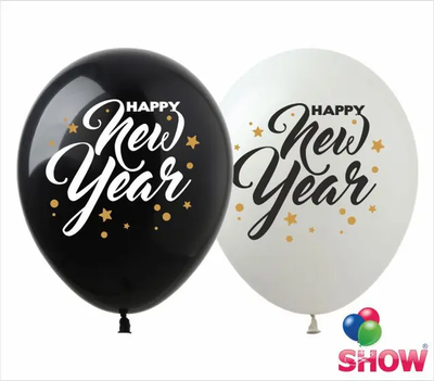 Кульки ТМ Show (1 ст.) 12" (Happy new year) (100 шт.) NG-15 фото