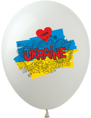 Шары ТМ Show (1 ст.) 12" (I Love You Ukraine) (100 шт.) DP-38 фото