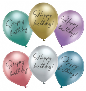 Кулі ТМ Sharoff 12" (Happy Birthday хром мікс) (30 шт) 258-0126 фото