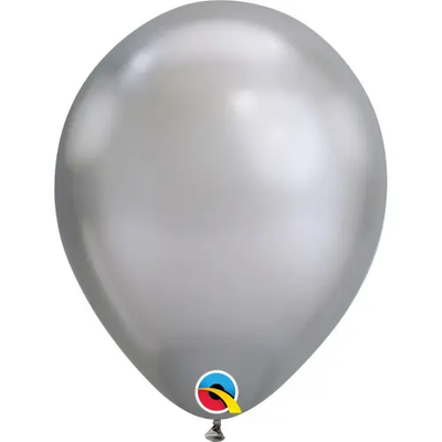 Повітряні кульки Qualatex Хром 11" (28 см). Срібло (Silver) 3102-0084 фото