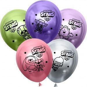 Воздушные шарики DonBallon 12" - 30 см (Brawl Stars - Хром микс) 501540 фото