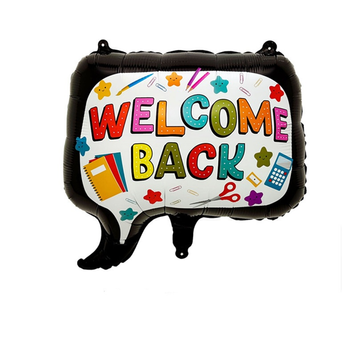 Фольгированная фигура квадрат черный "Welcome Back" в инд.уп (Китай) 6846 фото