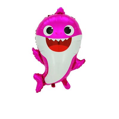 Фольгированная фигура "Акула розовая з зубами в инд. уп." К-6726 фото