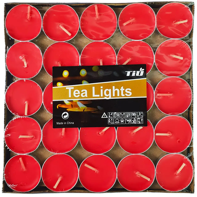 Свечи чайные красные 50 шт/уп F-7554r фото