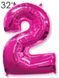 Фольга 32" Фуксия цифра 2 (Flexmetal) 32-FM-Fuchsia-2 фото
