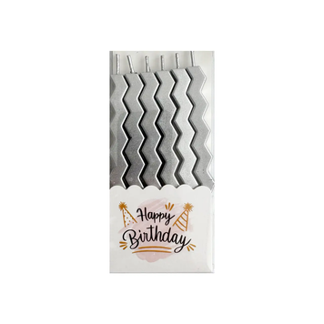 Свечи, серебряный Зигзаг 7,5 см. (6 шт.) 9666 фото