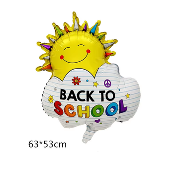 Фольгированная фигура солнце с облаком "Back to school" в инд.уп (Китай) f-6848 фото