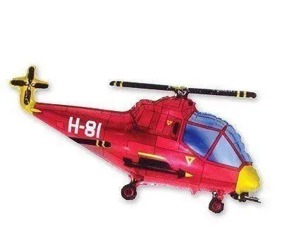 Фольгированная фигура большая Вертолет красный Flexmetal (в Инд. уп.) 1207-0942 фото