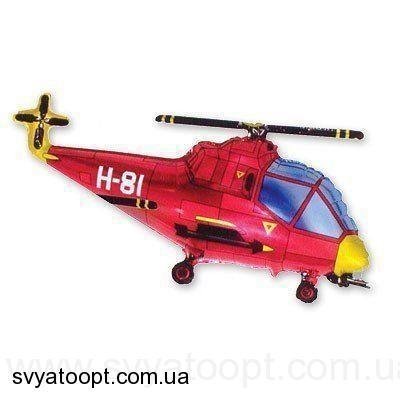 Фольгированная фигура большая Вертолет красный Flexmetal (в Инд. уп.) 1207-0942 фото