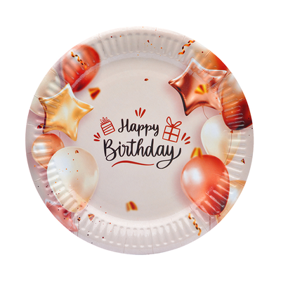 Тарілки "Happy Birthday кульки" (18,0 см)(10шт-уп) 7038-0073 фото