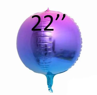 Фольга 3D сфера Градиент Фиолетово-Синий Китай (22") 22036 фото