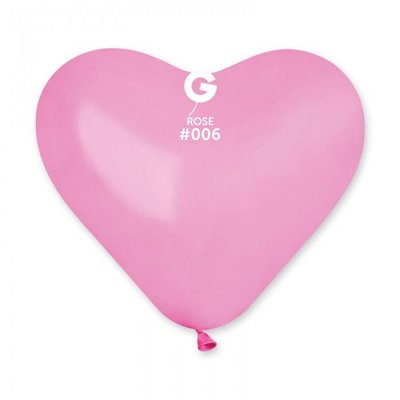 Шары-сердца Gemar 10" CR/06 (Розовый) (100 шт) 9357 фото