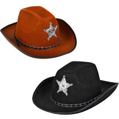 Шляпа ковбоя-шерифа чёрная 10-24 фото