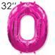 Фольга 32" Фуксия цифра 0 (Flexmetal) 32-FM-Fuchsia-0 фото