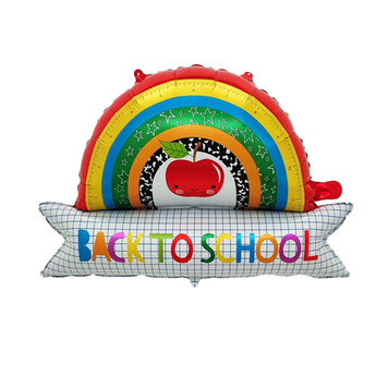 Фольгированная фигура Радуга "Back to school" в инд. уп. Китай f-6850 фото