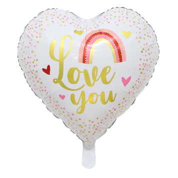 Фольга серце 18" (45см) Love you веселка S-3 фото