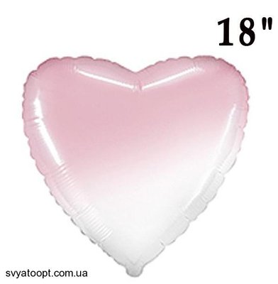 Фольга Flexmetal сердце 18" Омбре Бело-розовое 3204-0365 фото