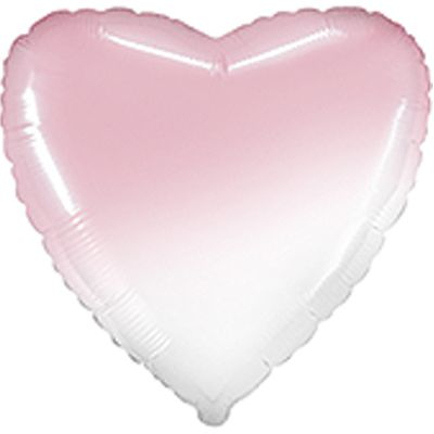 Фольга Flexmetal серце 18" Омбре Біло-рожеве 3204-0365 фото