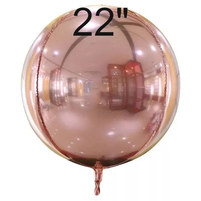 Фольга 3D сфера рожеве золото (22") Китай 22007 фото