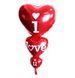 Фольгована фігура I Love You №2 з серцями червона (Китай) (в інд. уп.) 9869 фото