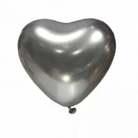 Шар-сердце Калисан 12" (Хром серебряный (Mirror silver)) (1 шт) KLH12-009 фото
