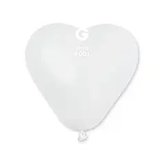 Шары-сердца Gemar 6" CR6/01 (Белый) (100 шт) 1105-0180 фото