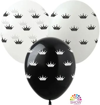 Кульки ТМ Show (5 ст.) 12" (Корона чорна) (100 шт.) KR-1-1 фото