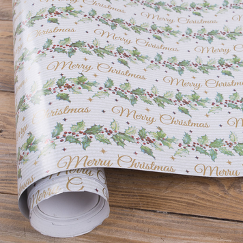 Бумага подарочная новогодняя "Merry Christmas" 70см*10м 3832-95 фото