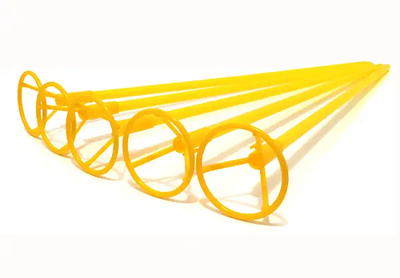 Желтые палочки для фольгированных шаров 40 х 0,9см с клипсой (50шт) 5-66827-2 фото