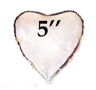 Фольга Китай микро серце 5" Срібло 4325 фото