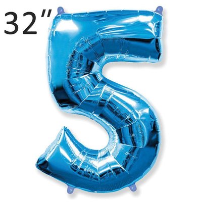 Фольга 32" Синяя цифра 5 (Flexmetal) 32-FM-Blue-5 фото