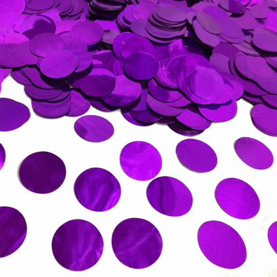 Конфетти круг 50 грамм Фиолетовый металлик 12 мм 7154 фото