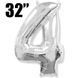Фольга 32" Silver цифра 4 (Flexmetal) 3207-3067 фото