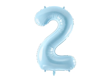 Фольгована цифра 2 Блакитна PartyDeco FB1P-2-001J фото