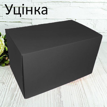 Уценка Подарочная коробка самосборная большая "Черная" (34х22х20) двусторонний картон 9274-1 фото