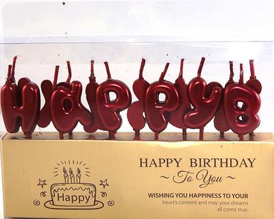 Набор свечей для торта BUBBLES буквы "Happy Birthday Красные" Bubbles-Red фото