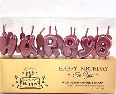 Набор свечей для торта BUBBLES буквы "Happy Birthday Розовые" Bubbles-Pink фото
