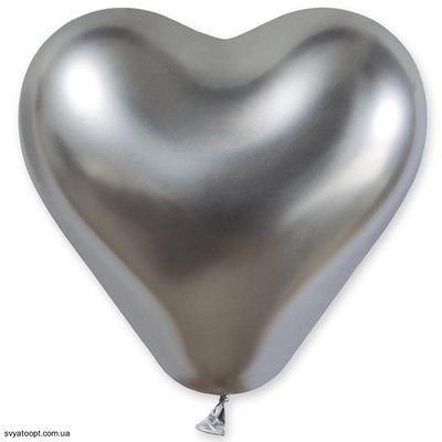 Шары-сердца Gemar 12" CR/89 (Хром серебро) (25 шт) 1105-0412 фото