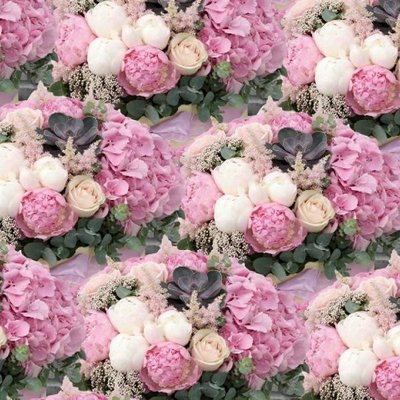 Пакувальний подарунковий папір "Гортензія+троянда піоновидна" (25л) papir-131 фото