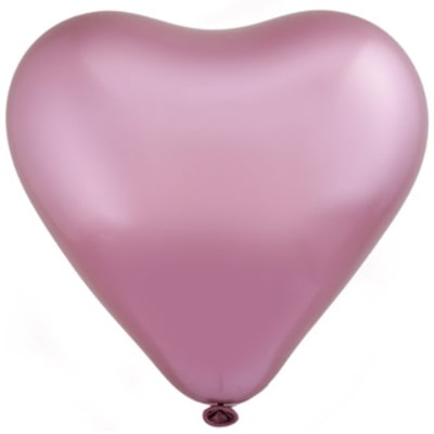 Кулька-серце Everts 12" - 30см Хром Сатин Темно-рожевий (1 штука) 1105-0373 фото