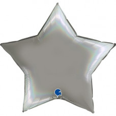 Фольга Звезда 36" Голографический платиновый Серебряный (Grabo) 362P01RHPU фото