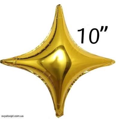 Фольга Звезда четырехугольная 10" Золото J-1001 фото