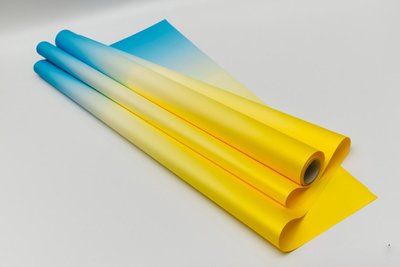 Пленка для цветов Градиент перламутр №4 (Желто-голубой) gradient-4 фото