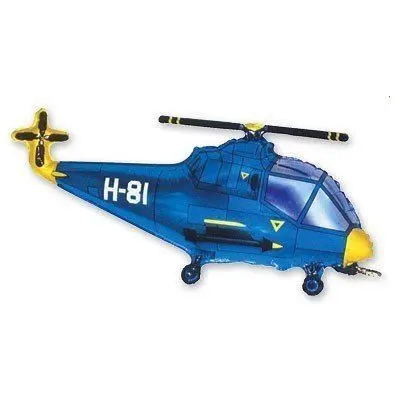 Фольгированная фигура большая Вертолет Синий Flexmetal (в Инд. уп.) 1207-0941 фото