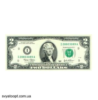 Сувенирные деньги "2 доллара" 4227 фото