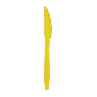 Набір ножів 17 см пластикових Жовті (12 штук) 10-203 фото