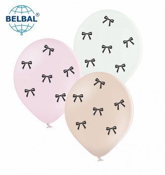 Кулі Belbal 12" B105 (Чорні бантики) (25 шт) 258-0446 фото